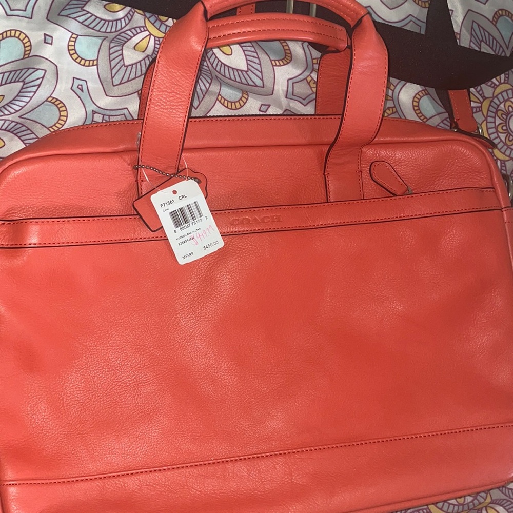 Coach Hudson bag coral leather
